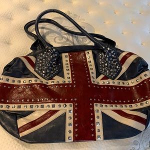 Faux leather UK studded duffle purse